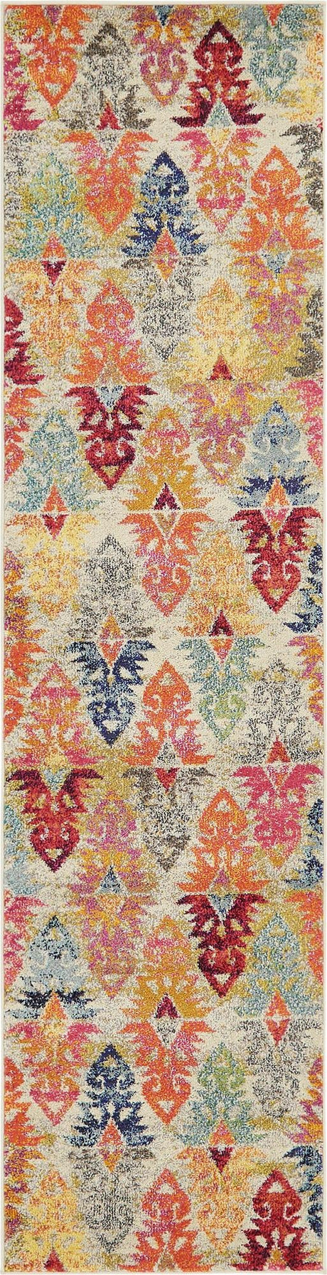 Multicolor 3' x 10' Sedona Runner Area Rug Durable Long Lasting Carpet for Living Rooms, Kitchen, Bedrooms, Office Space, Dorms for Sale at Rug Engine