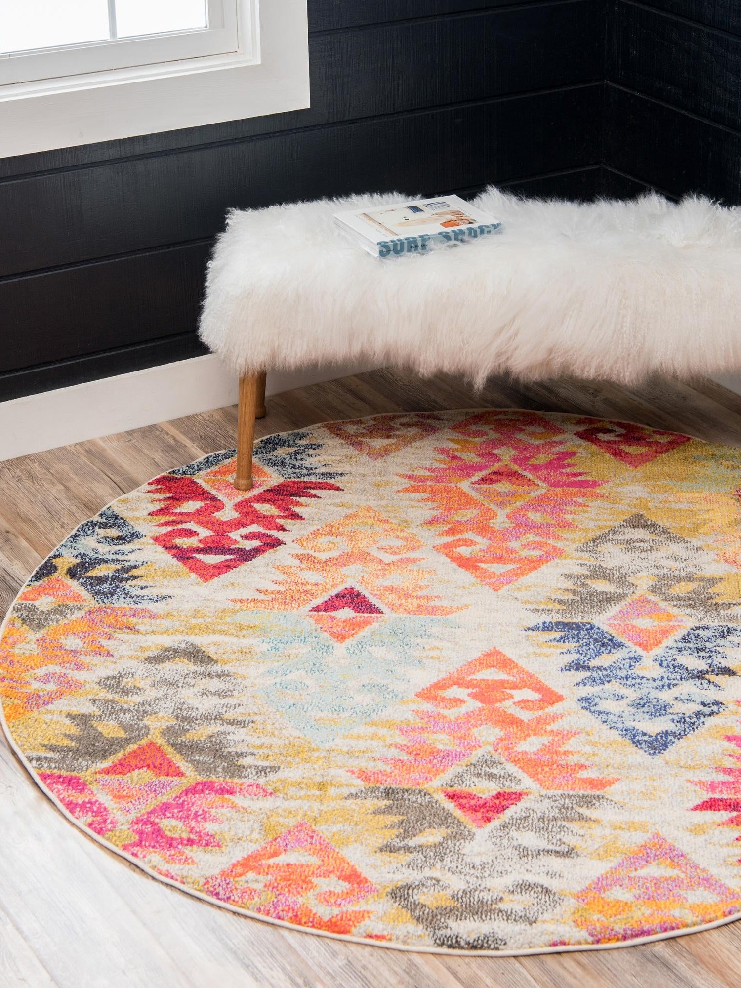 Multicolor 3' 3 x 3' 3 Sedona Round Area Rug