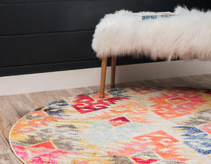 Multicolor 3' 3 x 3' 3 Sedona Round Area Rug