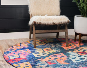 Navy Blue 6' 1 x 6' 1 Sedona Round Area Rug