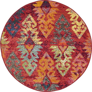 Rust Red 3' 3 x 3' 3 Sedona Round Area Rug