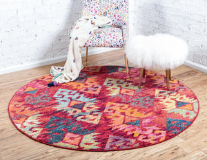 Rust Red 3' 3 x 3' 3 Sedona Round Area Rug