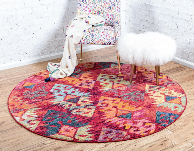 Rust Red 3' 3 x 3' 3 Sedona Round Area Rug