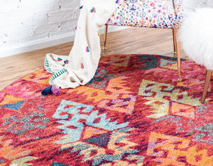 Rust Red 3' 3 x 3' 3 Sedona Round Area Rug