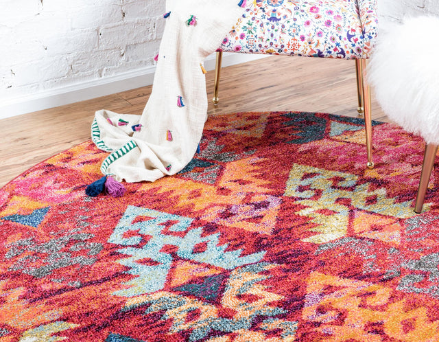 Rust Red 3' 3 x 3' 3 Sedona Round Area Rug