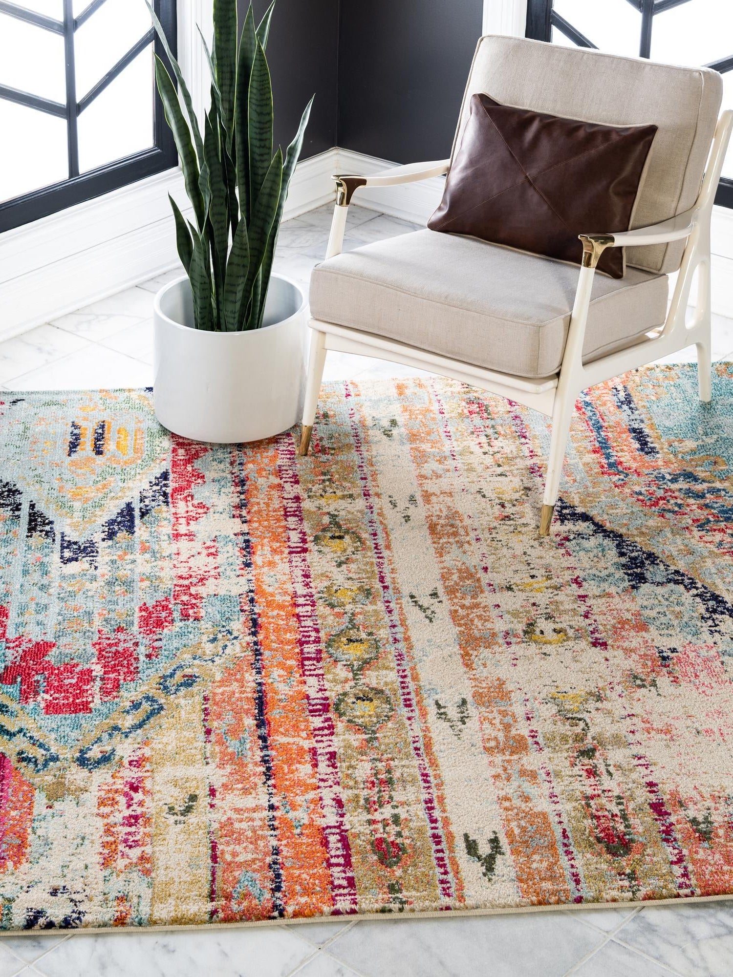 Multicolor 5' x 5' Sedona Square Area Rug