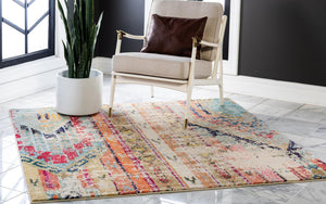 Multicolor 8' x 8' Sedona Square Area Rug Durable Long Lasting Carpet for Living Rooms, Kitchen, Bedrooms, Office Space, Dorms for Sale at Rug Engine