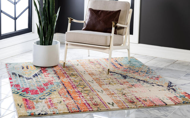 Multicolor 8' x 8' Sedona Square Area Rug Durable Long Lasting Carpet for Living Rooms, Kitchen, Bedrooms, Office Space, Dorms for Sale at Rug Engine