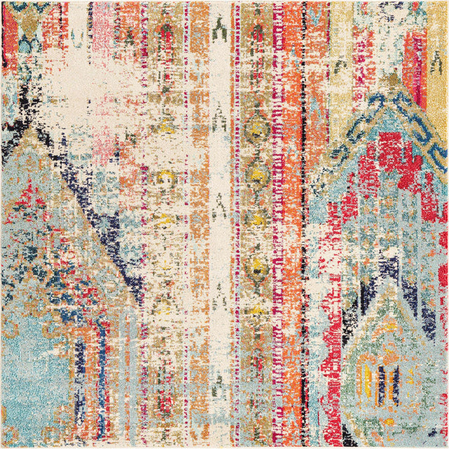 Multicolor 6' 1 x 6' 1 Sedona Square Area Rug Durable Long Lasting Carpet for Living Rooms, Kitchen, Bedrooms, Office Space, Dorms for Sale at Rug Engine