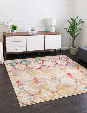 Beige 6' 1 x 6' 1 Sedona Square Area Rug