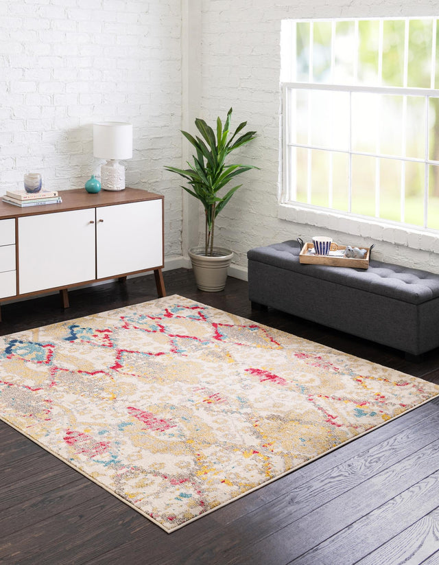 Beige 6' 1 x 6' 1 Sedona Square Area Rug