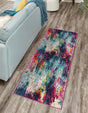 Multicolor 2' 7 x 13' 1 Chromatic Runner Area Rug 100% Polypropylene With Cotton Backing Abstract Modern Colorful Carpet Mat for Home Decor & Interior Design for Sale at Rug Engine