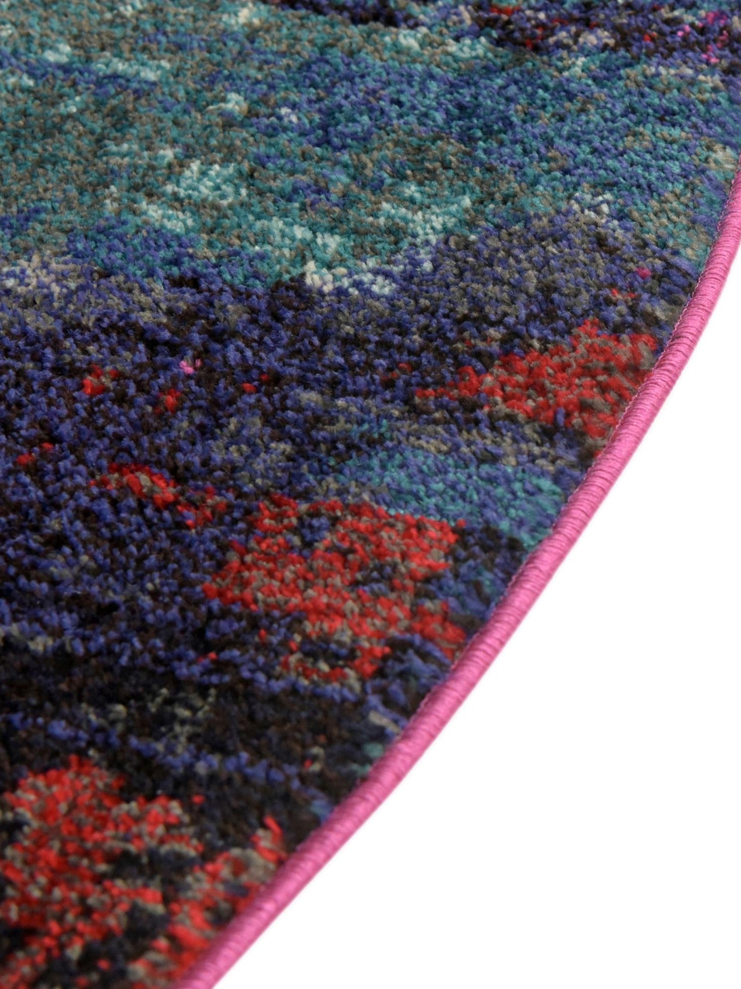 Multicolor 8' x 8' Chromatic Round Area Rug 100% Polypropylene With Cotton Backing Abstract Modern Colorful Carpet Mat for Home Decor & Interior Design for Sale at Rug Engine