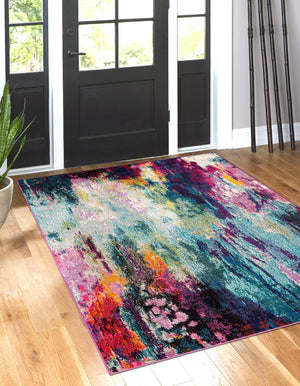 Multicolor 6' 1 x 9' Chromatic Rectangle Area Rug 100% Polypropylene With Cotton Backing Abstract Modern Colorful Carpet Mat for Home Decor & Interior Design for Sale at Rug Engine