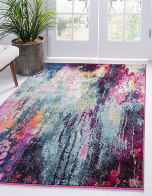 Multicolor 9' x 12' Chromatic Rectangle Area Rug 100% Polypropylene With Cotton Backing Abstract Modern Colorful Carpet Mat for Home Decor & Interior Design for Sale at Rug Engine