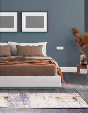 Gray 2' 7 x 10' Chromatic Runner Area Rug 100% Polypropylene With Cotton Backing Abstract Modern Colorful Carpet Mat for Home Decor & Interior Design for Sale at Rug Engine