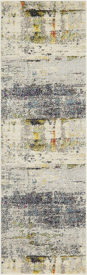 Gray 2' 2 x 6' 9 Chromatic Runner Area Rug 100% Polypropylene With Cotton Backing Abstract Modern Colorful Carpet Mat for Home Decor & Interior Design for Sale at Rug Engine