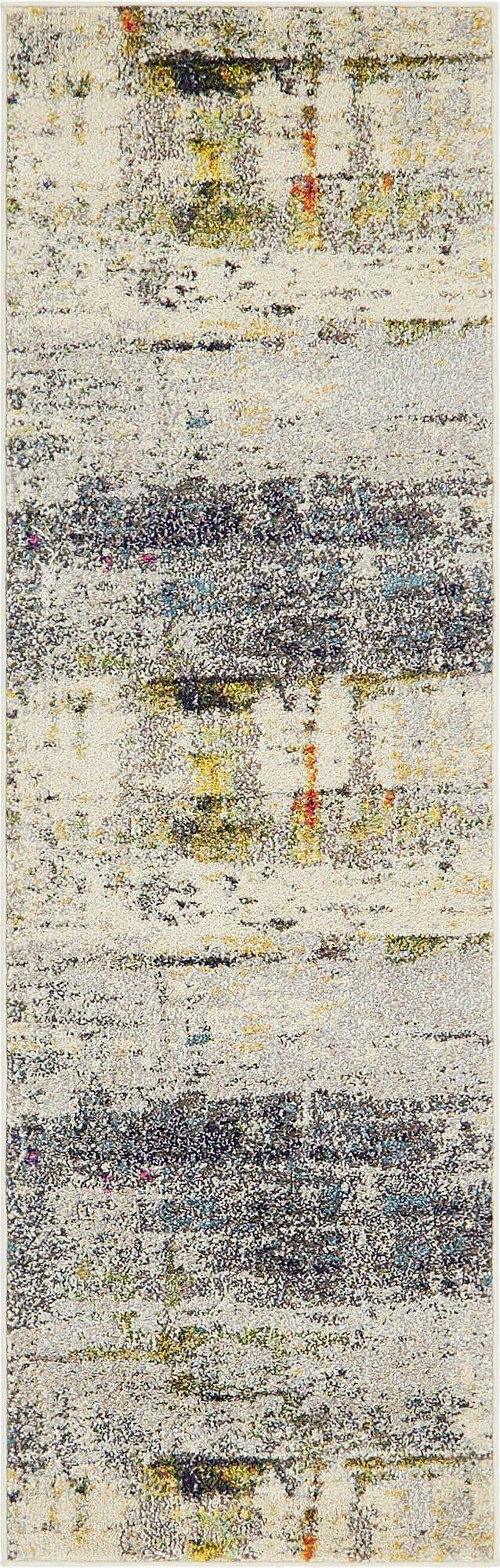 Gray 2' 2 x 6' 9 Chromatic Runner Area Rug 100% Polypropylene With Cotton Backing Abstract Modern Colorful Carpet Mat for Home Decor & Interior Design for Sale at Rug Engine