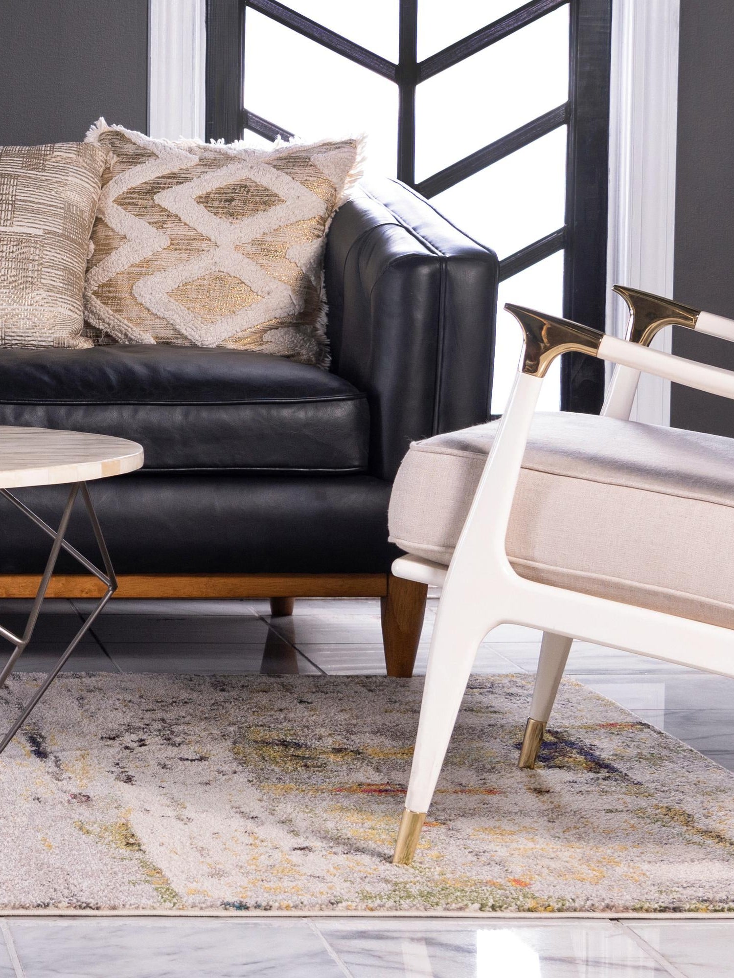 Gray 4' 1 x 6' 1 Chromatic Rectangle Area Rug 100% Polypropylene With Cotton Backing Abstract Modern Colorful Carpet Mat for Home Decor & Interior Design for Sale at Rug Engine