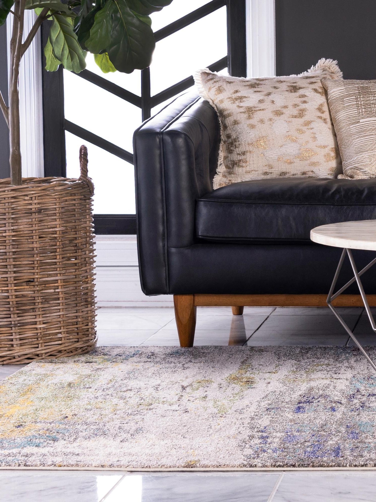 Gray 9' x 12' 2 Chromatic Rectangle Area Rug 100% Polypropylene With Cotton Backing Abstract Modern Colorful Carpet Mat for Home Decor & Interior Design for Sale at Rug Engine