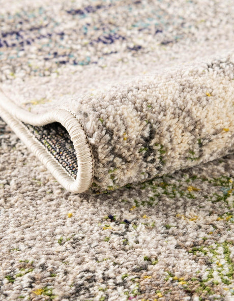 Gray 5' 1 x 8' Chromatic Rectangle Area Rug 100% Polypropylene With Cotton Backing Abstract Modern Colorful Carpet Mat for Home Decor & Interior Design for Sale at Rug Engine