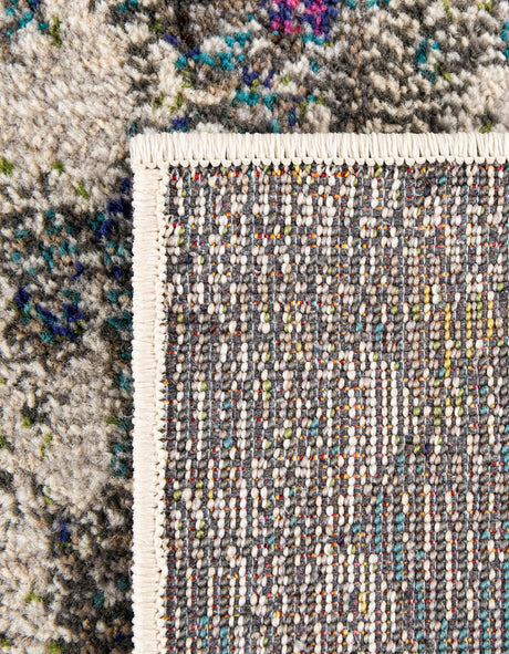 Gray 5' 1 x 8' Chromatic Rectangle Area Rug 100% Polypropylene With Cotton Backing Abstract Modern Colorful Carpet Mat for Home Decor & Interior Design for Sale at Rug Engine