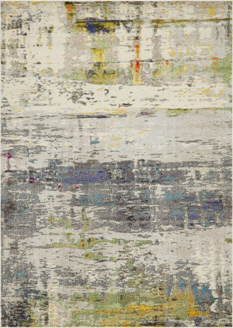 Gray 9' x 12' 2 Chromatic Rectangle Area Rug 100% Polypropylene With Cotton Backing Abstract Modern Colorful Carpet Mat for Home Decor & Interior Design for Sale at Rug Engine