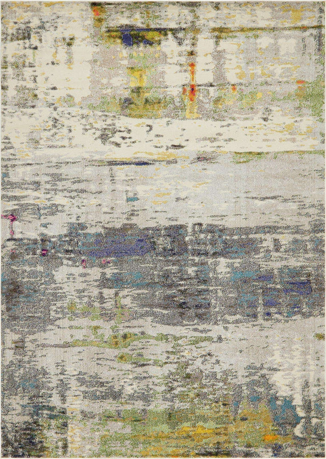 Gray 9' x 12' 2 Chromatic Rectangle Area Rug 100% Polypropylene With Cotton Backing Abstract Modern Colorful Carpet Mat for Home Decor & Interior Design for Sale at Rug Engine