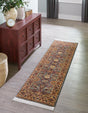 Blue 2' 7 x 10' Edinburgh Runner Area Rug 100% Polypropylene Easy Clean With Cotton Backing Traditional Classic Design Carpet for Living, Dining Room, Office for Sale at Rug Engine