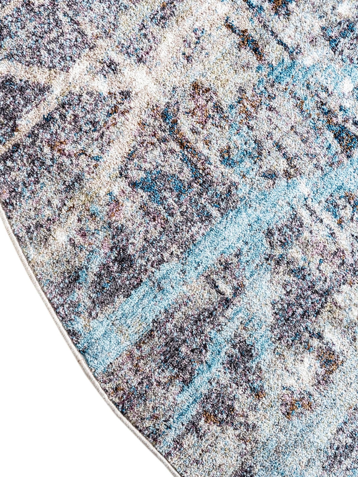 Multicolor 8' x 8' Jill Zarin Downtown Round Area Rug 100% Polyester (Space-Dyed Yarn) Abstract Modern Colorful Vivid Carpet for Home Interior Design for Sale at Rug Engine