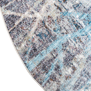 Multicolor 8' x 8' Jill Zarin Downtown Round Area Rug 100% Polyester (Space-Dyed Yarn) Abstract Modern Colorful Vivid Carpet for Home Interior Design for Sale at Rug Engine