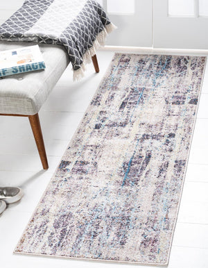 Multicolor 2' 7 x 10' Jill Zarin Downtown Runner Area Rug 100% Polyester (Space-Dyed Yarn) Abstract Modern Colorful Vivid Carpet for Home Interior Design for Sale at Rug Engine