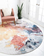Multicolor 5' 3 x 5' 3 Jill Zarin Downtown Round Area Rug 100% Polyester (Space-Dyed Yarn) Abstract Modern Colorful Vivid Carpet for Home Interior Design for Sale at Rug Engine
