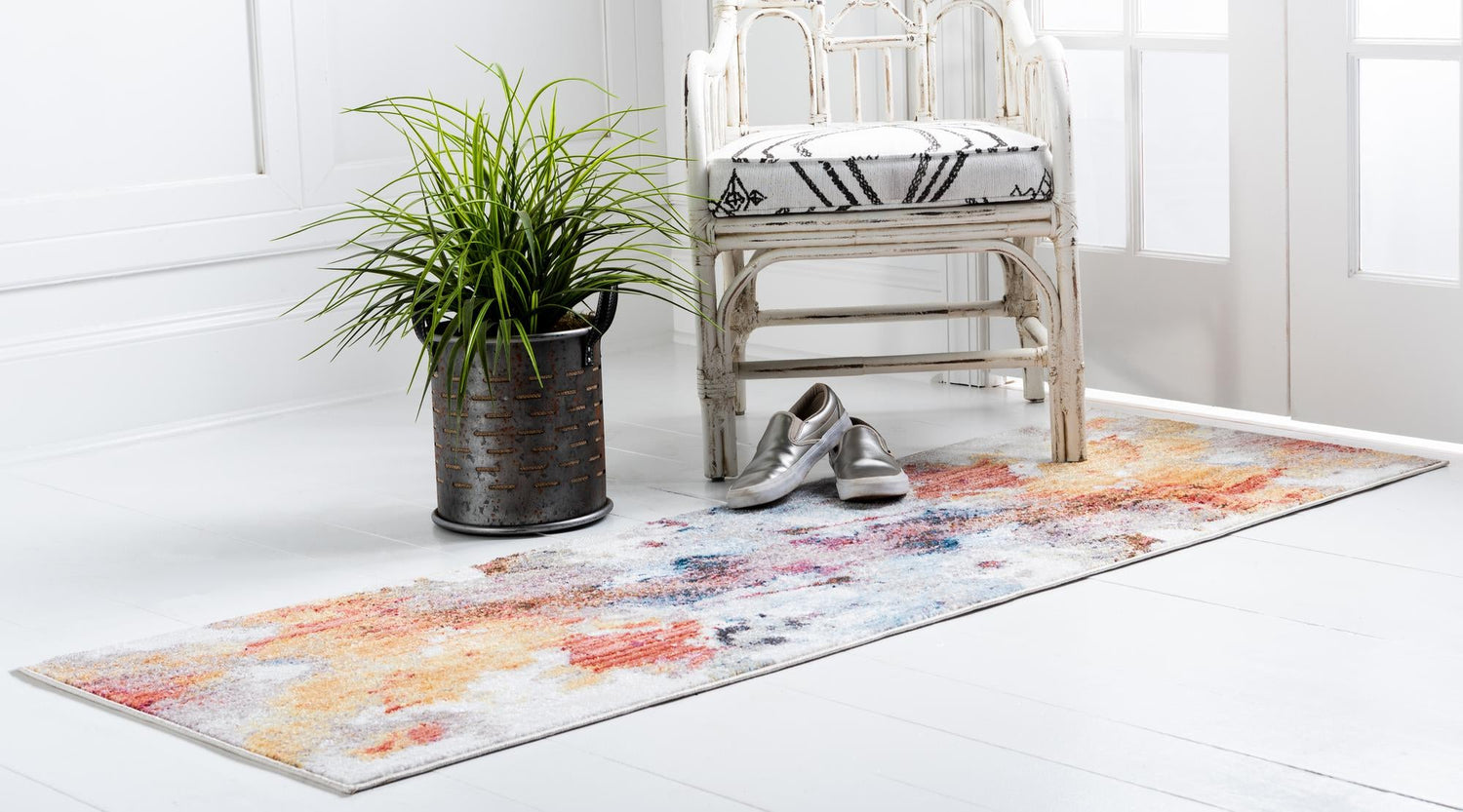 Multicolor 2' 7 x 13' 1 Jill Zarin Downtown Runner Area Rug 100% Polyester (Space-Dyed Yarn) Abstract Modern Colorful Vivid Carpet for Home Interior Design for Sale at Rug Engine