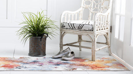 Multicolor 2' 7 x 10' Jill Zarin Downtown Runner Area Rug 100% Polyester (Space-Dyed Yarn) Abstract Modern Colorful Vivid Carpet for Home Interior Design for Sale at Rug Engine