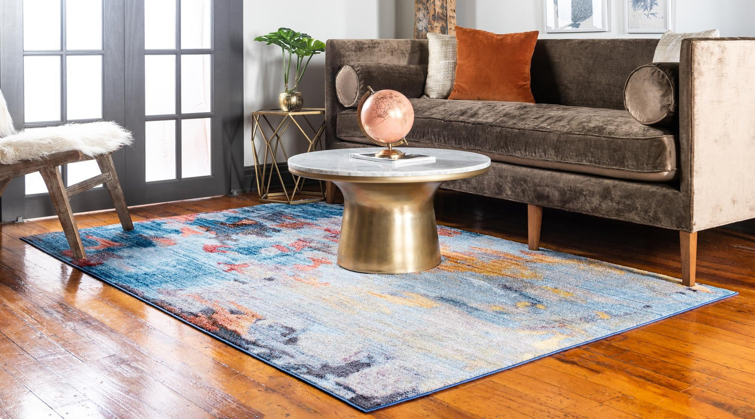 Multicolor 5' 1 x 8' Jill Zarin Downtown Rectangle Area Rug 100% Polyester (Space-Dyed Yarn) Abstract Modern Colorful Vivid Carpet for Home Interior Design for Sale at Rug Engine