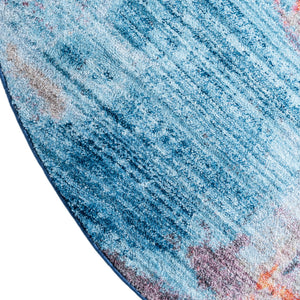 Multicolor 5' 3 x 5' 3 Jill Zarin Downtown Round Area Rug 100% Polyester (Space-Dyed Yarn) Abstract Modern Colorful Vivid Carpet for Home Interior Design for Sale at Rug Engine
