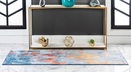 Multicolor 2' x 8' Jill Zarin Downtown Runner Area Rug 100% Polyester (Space-Dyed Yarn) Abstract Modern Colorful Vivid Carpet for Home Interior Design for Sale at Rug Engine
