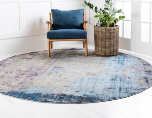 Multicolor 5' 3 x 5' 3 Jill Zarin Downtown Round Area Rug 100% Polyester (Space-Dyed Yarn) Abstract Modern Colorful Vivid Carpet for Home Interior Design for Sale at Rug Engine