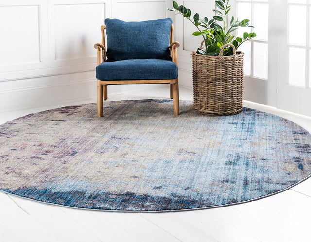 Multicolor 5' 3 x 5' 3 Jill Zarin Downtown Round Area Rug 100% Polyester (Space-Dyed Yarn) Abstract Modern Colorful Vivid Carpet for Home Interior Design for Sale at Rug Engine