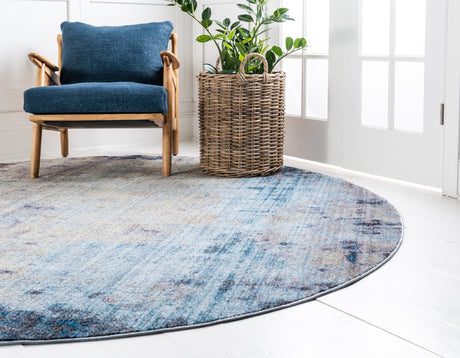 Multicolor 5' 3 x 5' 3 Jill Zarin Downtown Round Area Rug 100% Polyester (Space-Dyed Yarn) Abstract Modern Colorful Vivid Carpet for Home Interior Design for Sale at Rug Engine