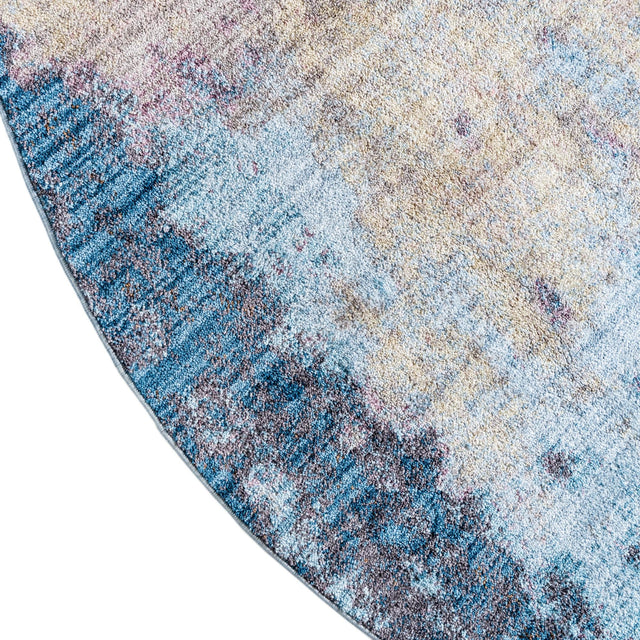 Multicolor 5' 3 x 5' 3 Jill Zarin Downtown Round Area Rug 100% Polyester (Space-Dyed Yarn) Abstract Modern Colorful Vivid Carpet for Home Interior Design for Sale at Rug Engine