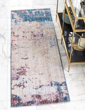 Multicolor 2' x 8' Jill Zarin Downtown Runner Area Rug 100% Polyester (Space-Dyed Yarn) Abstract Modern Colorful Vivid Carpet for Home Interior Design for Sale at Rug Engine