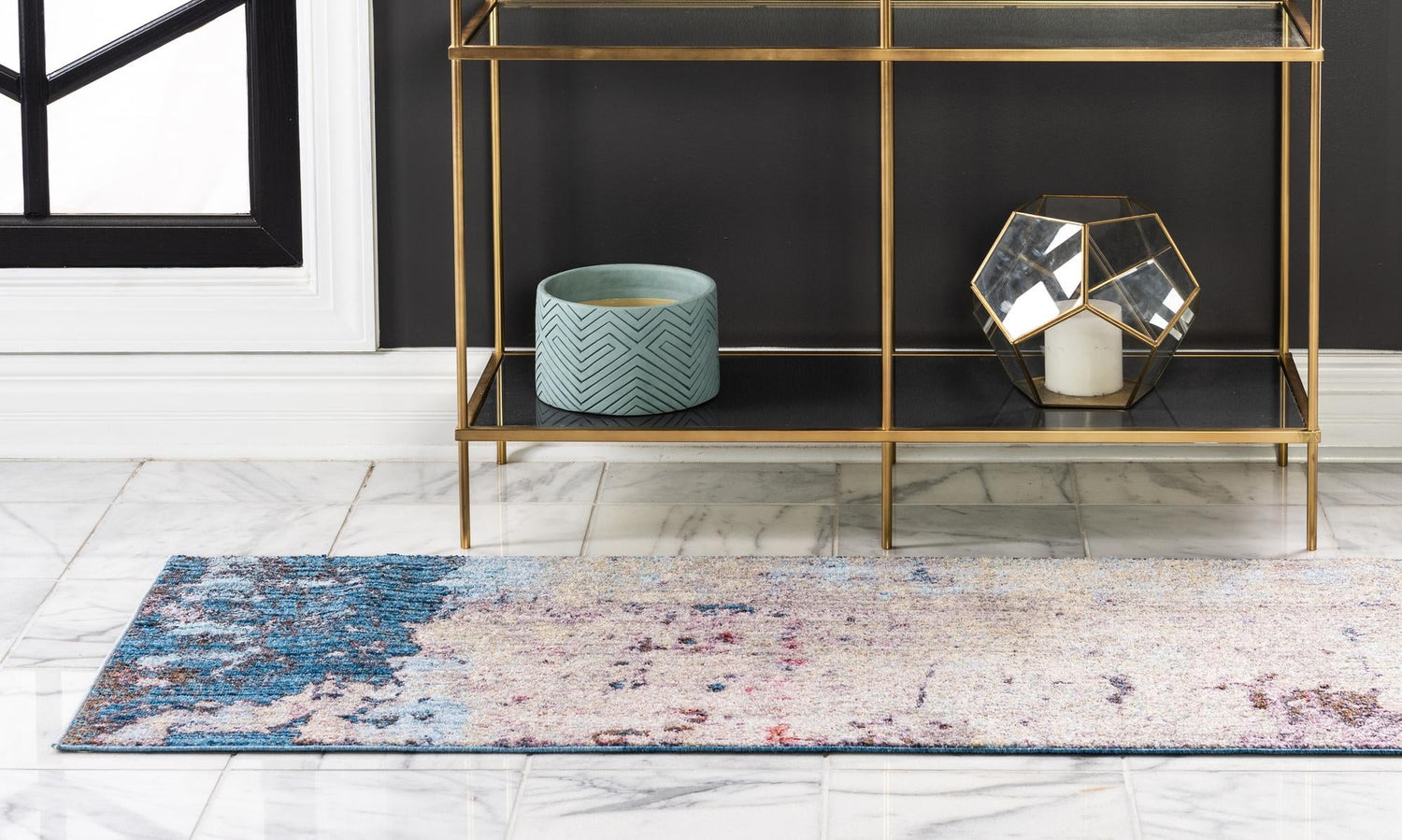 Multicolor 2' x 8' Jill Zarin Downtown Runner Area Rug 100% Polyester (Space-Dyed Yarn) Abstract Modern Colorful Vivid Carpet for Home Interior Design for Sale at Rug Engine