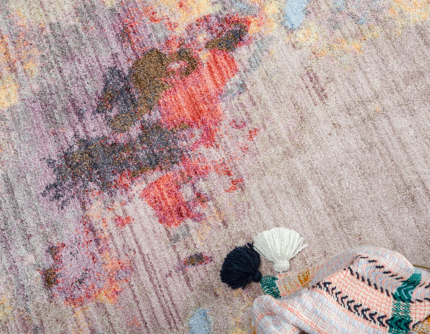 Multicolor 4' 1 x 6' 1 Jill Zarin Downtown Rectangle Area Rug 100% Polyester (Space-Dyed Yarn) Abstract Modern Colorful Vivid Carpet for Home Interior Design for Sale at Rug Engine