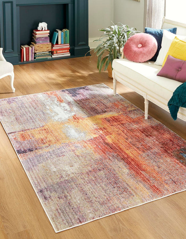 Multicolor 9' x 12' 2 Jill Zarin Downtown Rectangle Area Rug 100% Polyester (Space-Dyed Yarn) Abstract Modern Colorful Vivid Carpet for Home Interior Design for Sale at Rug Engine