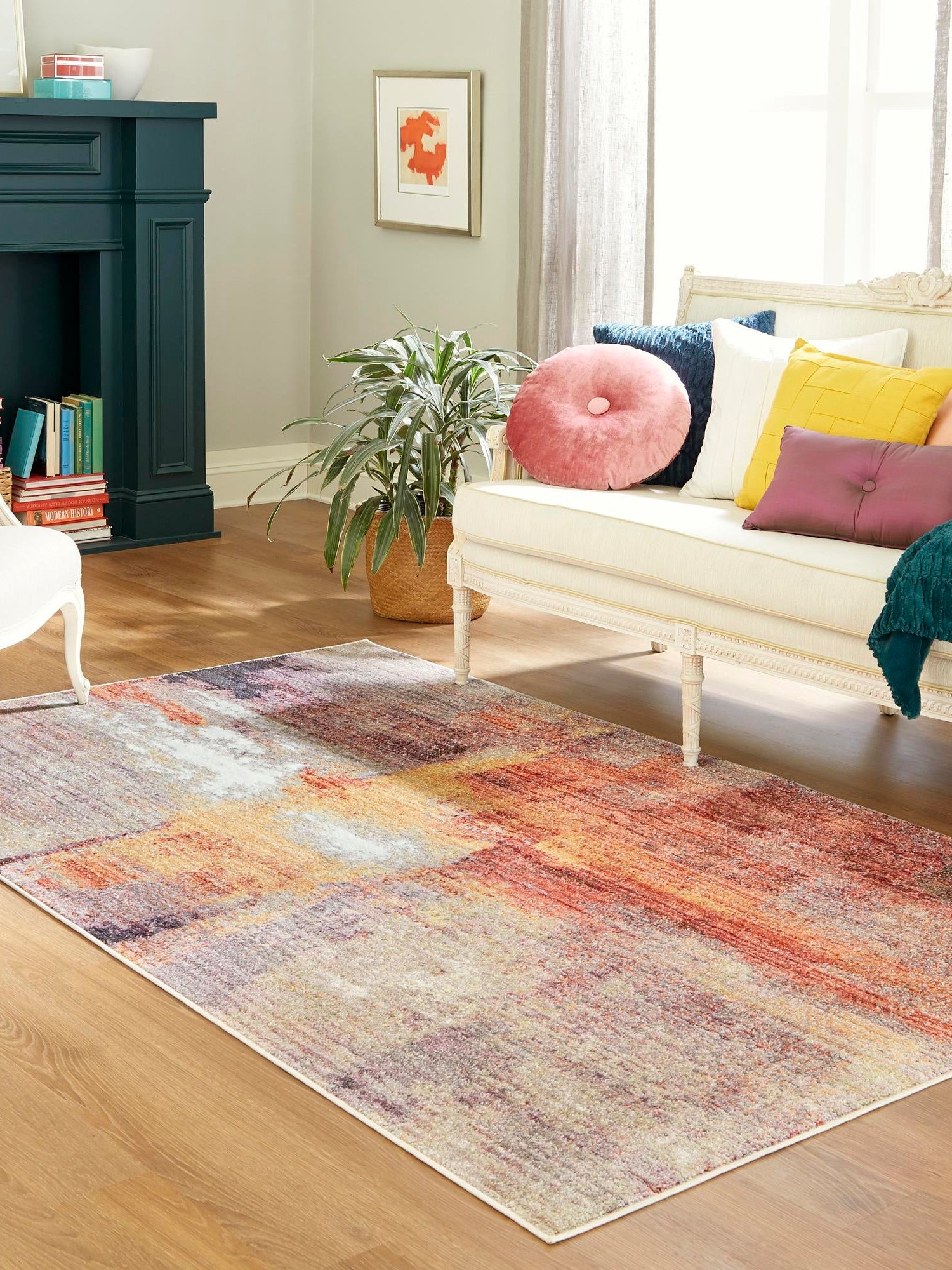 Multicolor 4' 1 x 6' 1 Jill Zarin Downtown Rectangle Area Rug 100% Polyester (Space-Dyed Yarn) Abstract Modern Colorful Vivid Carpet for Home Interior Design for Sale at Rug Engine