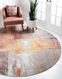 Multicolor 8' x 8' Jill Zarin Downtown Round Area Rug 100% Polyester (Space-Dyed Yarn) Abstract Modern Colorful Vivid Carpet for Home Interior Design for Sale at Rug Engine