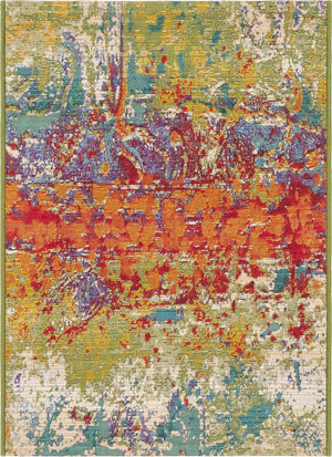 Multicolor 2' 2 x 3' 1 Outdoor Modern Rectangle Rug