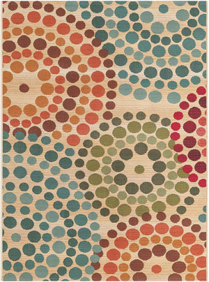 Beige 2' 2 x 3' 1 Outdoor Modern Rectangle Area Rug Weather Resistant for Patio, Deck, Terrace, Balcony, Porch 100% Polypropylene Modern Outside Carpet for Sale at Rug Engine